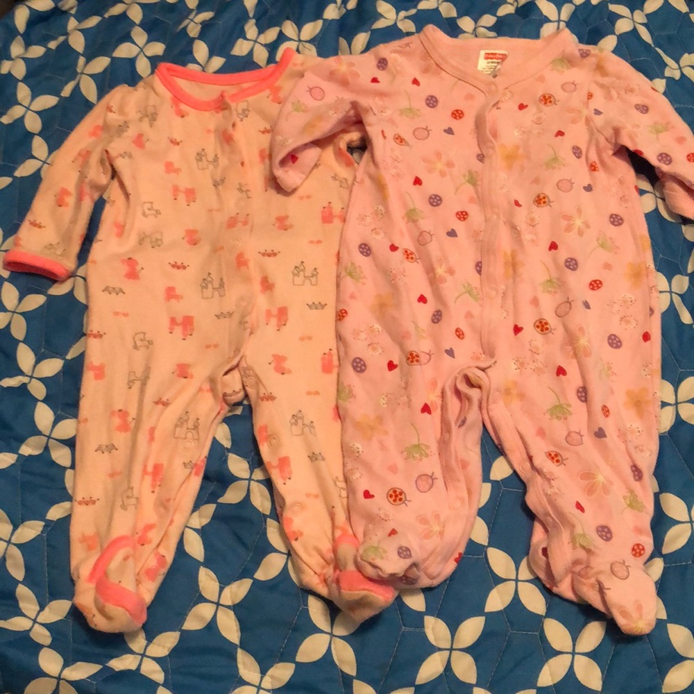 2 size 3/6 month cotton sleepers